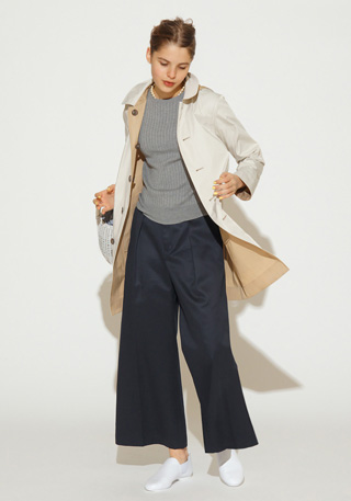 リバーシブルステンカラーコート(着脱可能フード付き)