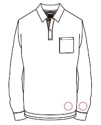 イニシャル刺しゅう(左裾or左袖口)